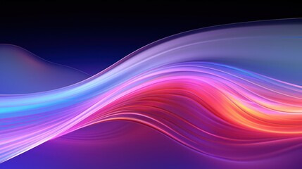 Minimalistic Holographic Waves: Abstract 3D Render AI Generated