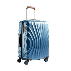 blue travel suitcase isolated