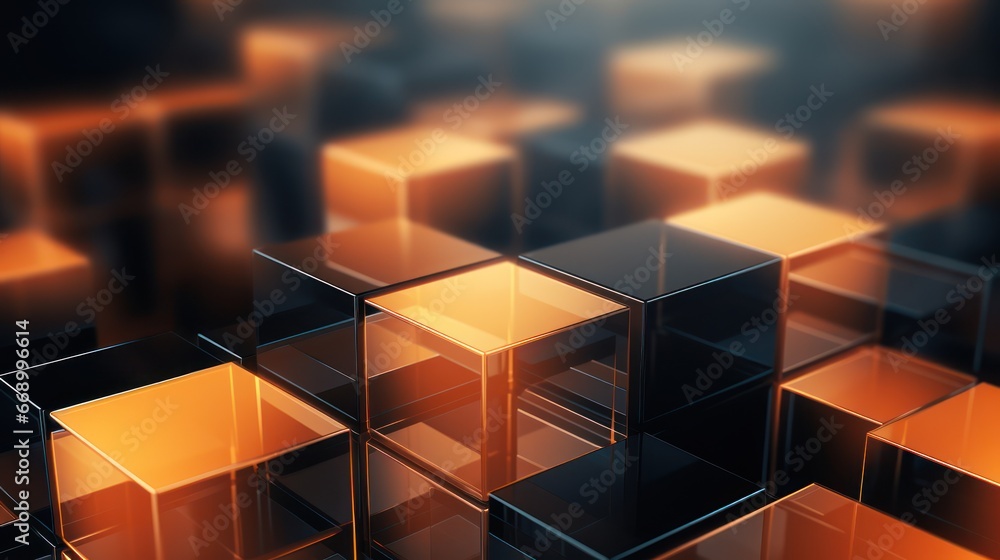 Aufkleber minimalistic superb clean image of abstract cubes ai generated