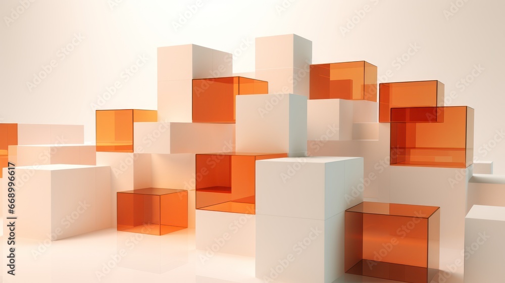 Aufkleber minimalistic superb clean image of abstract cubes ai generated