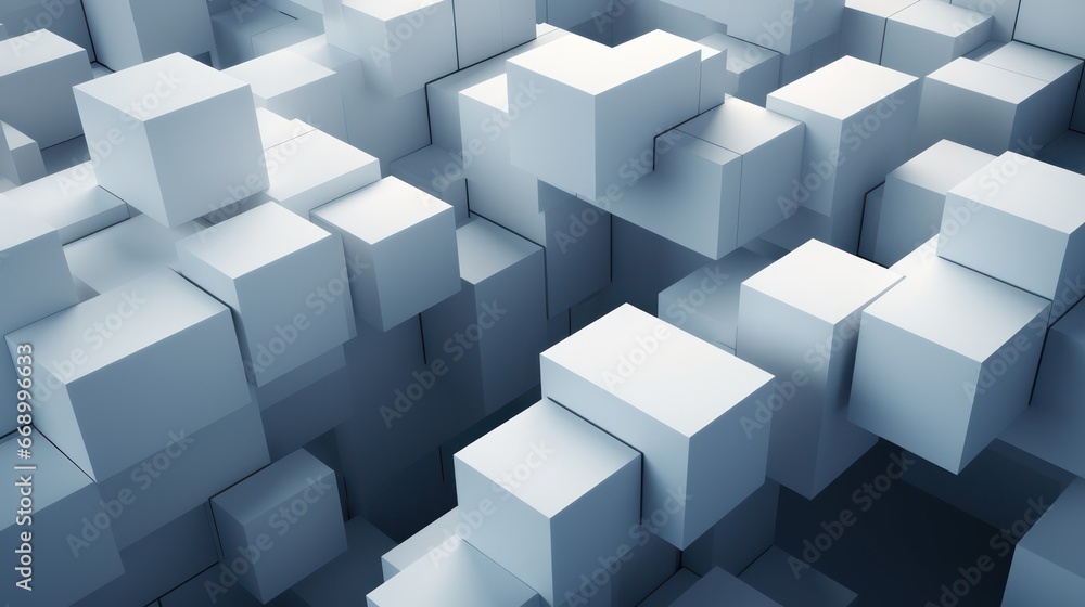 Aufkleber minimalistic superb clean image of abstract cubes ai generated