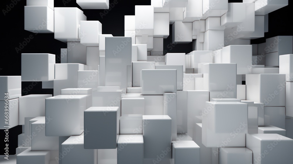 Aufkleber minimalistic superb clean image of abstract cubes ai generated