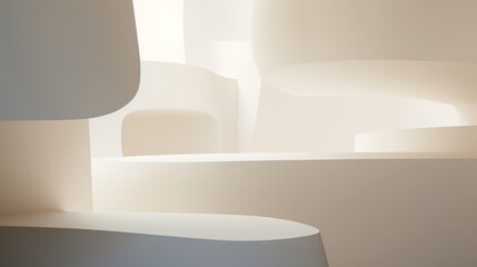 Minimalistic White Shapes: Abstract Conceptual Clean Image AI Generated