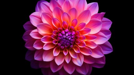 Beautiful Brightly Colored Dahlia Flower Petals AI Generated