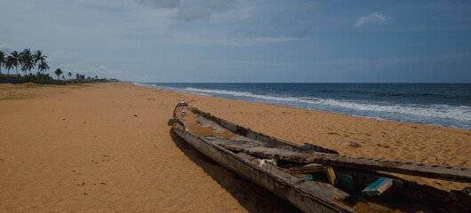 Beautiful view of a beach in Ouidah, close to the door of no return