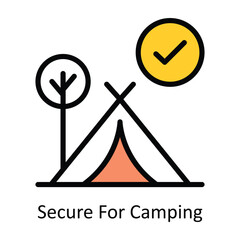 Secure for camping  vector Filled outline Design illustration. Symbol on White background EPS 10 File 