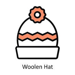 Woolen Hat  vector Filled outline Design illustration. Symbol on White background EPS 10 File 