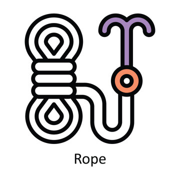 Rope  vector Filled outline Design illustration. Symbol on White background EPS 10 File 