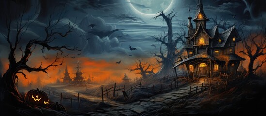 Halloween night an exquisite abstract painting