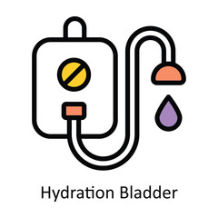 Hydration Bladder  vector Filled outline Design illustration. Symbol on White background EPS 10 File 