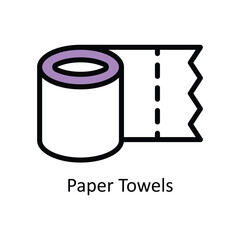 Paper Towels  vector Filled outline Design illustration. Symbol on White background EPS 10 File 