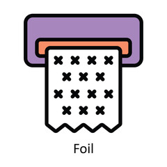 Foil paper  vector Filled outline Design illustration. Symbol on White background EPS 10 File 
