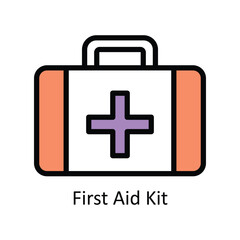 First Aid Kit  vector Filled outline Design illustration. Symbol on White background EPS 10 File 