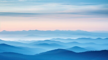 Minimalistic Sunset Landscape in the Blue Ridge Mountains AI Generated