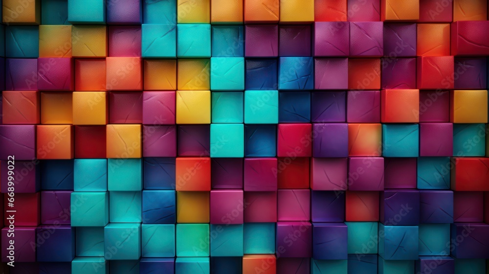Poster Colorful Mosaic Pattern Background AI Generated