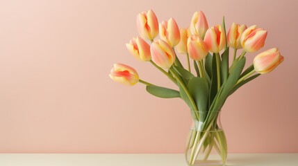 Minimalistic Bouquet of Faded Tulips AI Generated