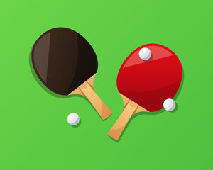 Ping-pong rackets and ball vector