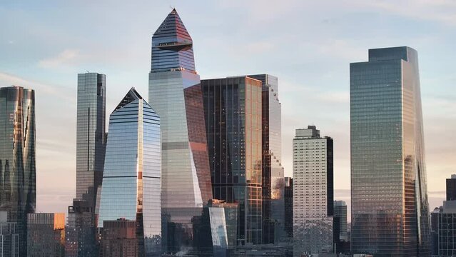 Aerial view of New York City's Hudson Yards.