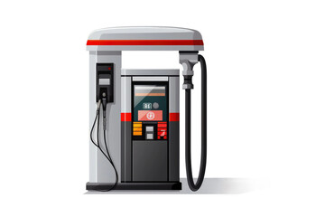 Electronic Fuel Station Dispenser Isolated on Transparent Background