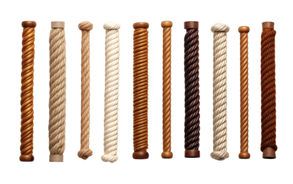 Collection of Colorful Different Various Ropes Isolated on Transparent Background PNG.