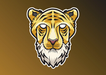 CHEETAH HEAD STICKER PATCH DESIGN