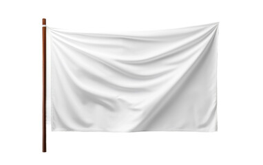 Stunning White Blank Flag Isolated on Transparent Background PNG.