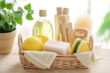 Fototapeta na wymiar natural cleaning products