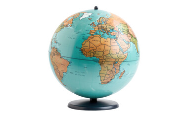 Beautiful World Globe in Beautiful Frame Isolated on Transparent Background PNG.