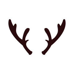 Reindeer antlers icon on transparent background.