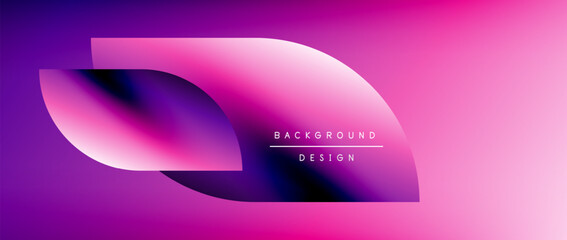 Circles and round shapes with gradients. Minimal abstract background, round geometric shapes, clean and structured design