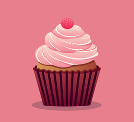 vector cupcake illustration manually created