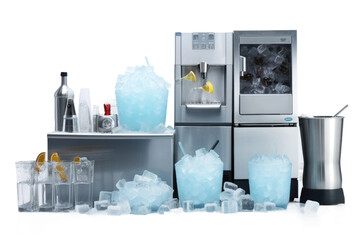 Smart Ice Machines and Cooling Solutions Isolated on Transparent Background