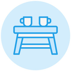 Tea Table Vector Icon Design Illustration