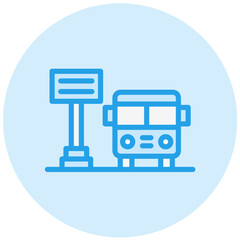 Bus Stop Vector Icon Design Illustration
