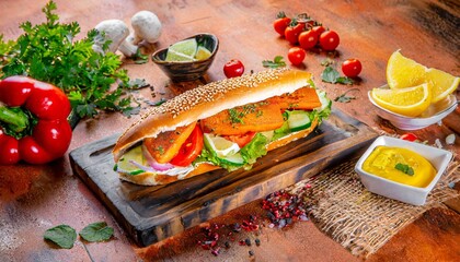 Sandwich with fish - turkish fast food