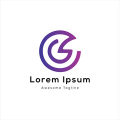 CG letter initial creative logo design