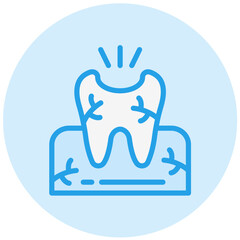 Broken Tooth Vector Icon Design Illustration