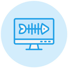 Fishbone Vector Icon Design Illustration