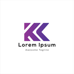 KK letter initial creative logo design icon