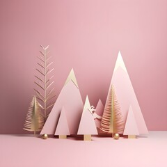 merry christmas event product display podium with decoration background 3d rendering  AI generative