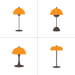 Table lamp icon set. Flat design style. Made in vector