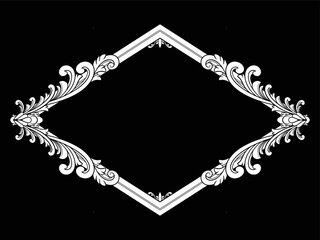 Luxury Ornament Vintage Style with  Frame