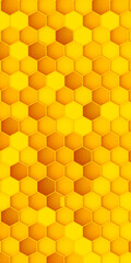 Volumetric hexagons at different levels. Background and backdrop in the form of a honeycomb.