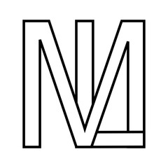 Logo sign ml lm, icon double letters logotype m l
