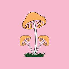 fantasy mushroom illustration isolated background