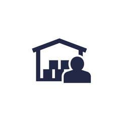 warehouseman icon, warehouse manager vector