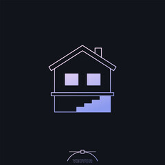 basement or cellar icon with a house, vector