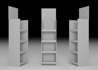 Product Display Gondola end for Super Markets 3D Illustration © Enhance Art