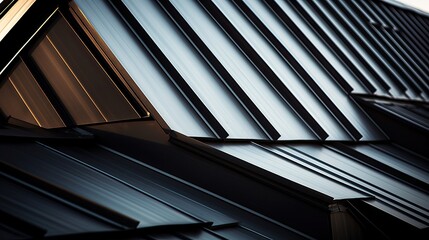 Obraz premium Closeup Modern roof with amazing texture and this little close part on your house shows everyone that you are the ONE! Generative AI Technology 