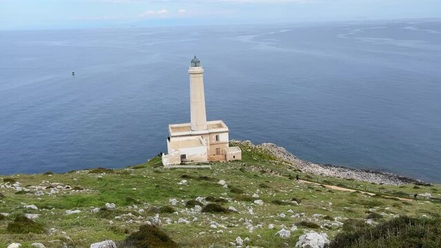 Lighthouse Punta Palasc&igrave;a in Apulia, South Italy